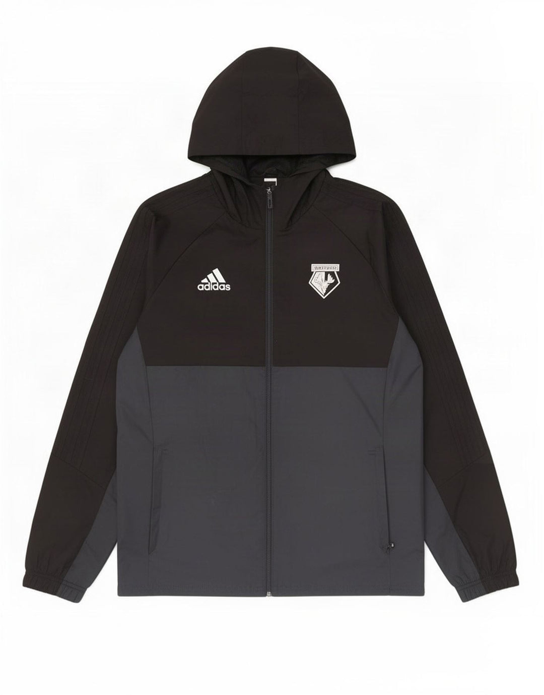 Adidas Mens Hooded Rain Jacket UK 40 Grande Preto Colourblock Poliéster