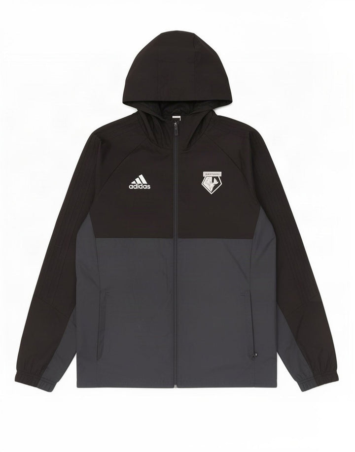 Adidas Mens Hooded Rain Jacket UK 40 Grande Preto Colourblock Poliéster