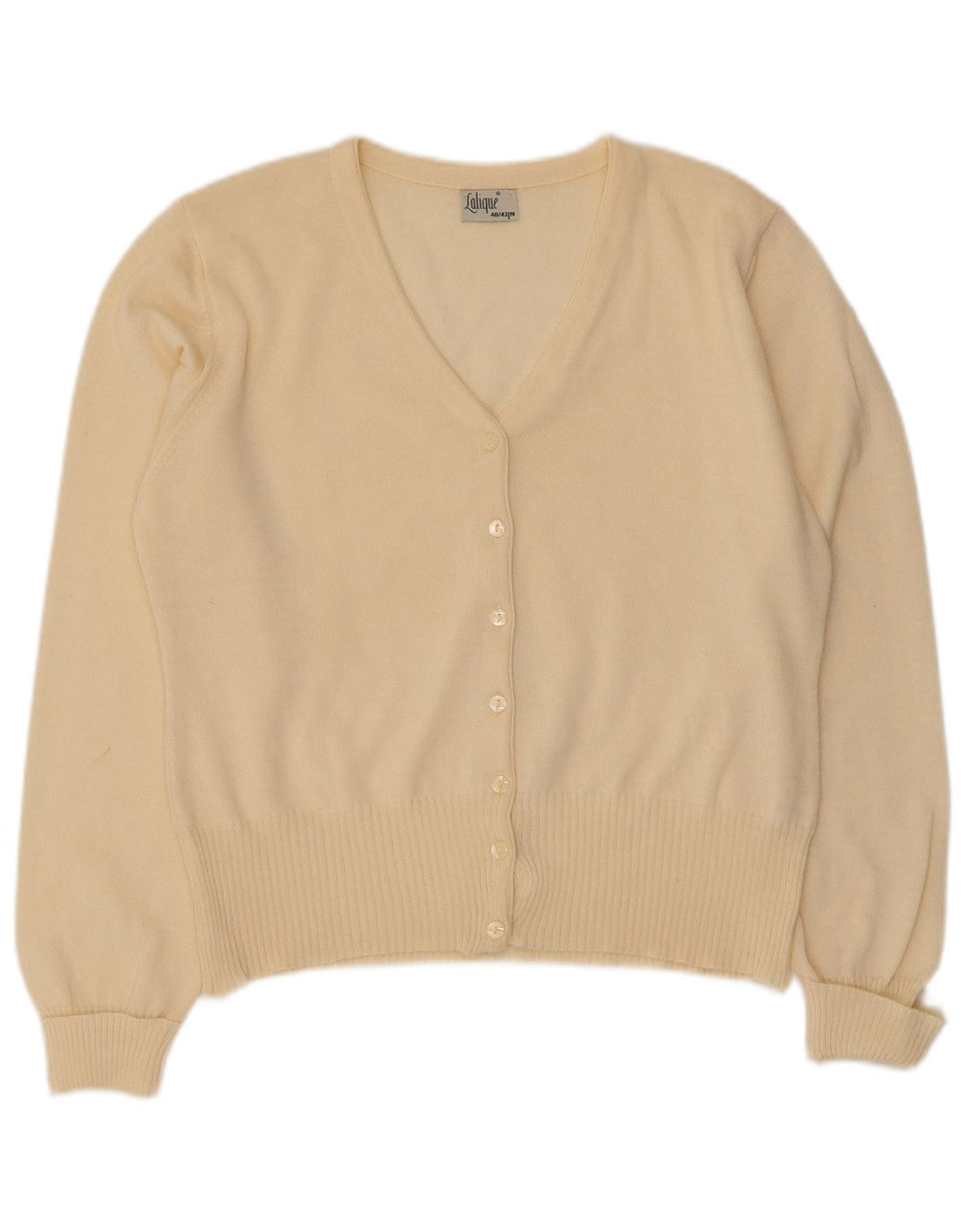 Suéter cardigã feminino vintage UE 40/42 médio off white lã