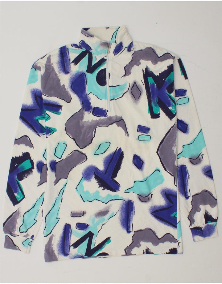 Top masculino BENGER com estampa abstrata com zíper e manga comprida pequeno multicolorido