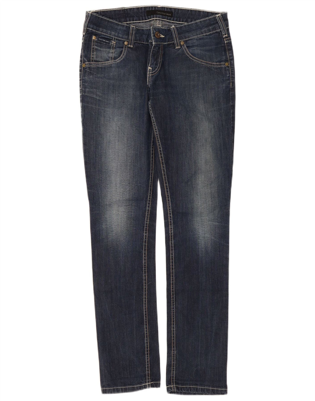 Calvin Klein Jeans Slim Feminino W29 L32 Azul Algodão