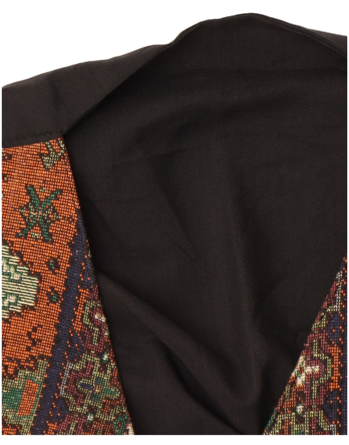 Colete masculino vintage pequeno multicolorido Fair Isle