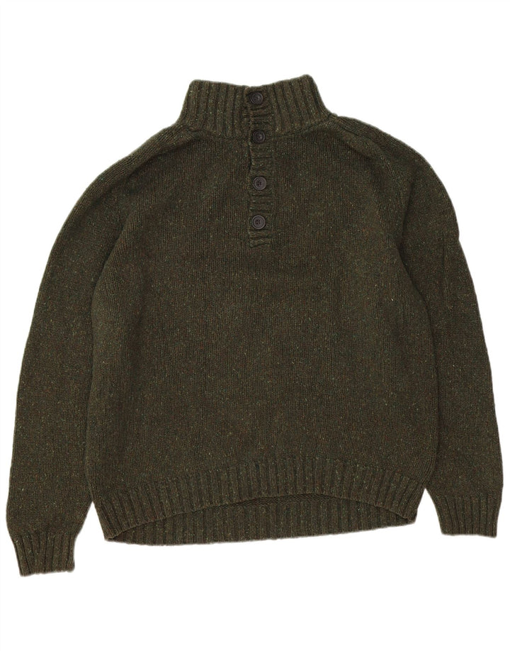 Suéter masculino Eddie Bauer com gola redonda e algodão manchado cáqui grande