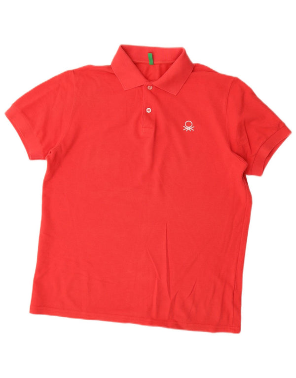 Polo Benetton Boys 13-14 Anos 3XL Algodão Vermelho