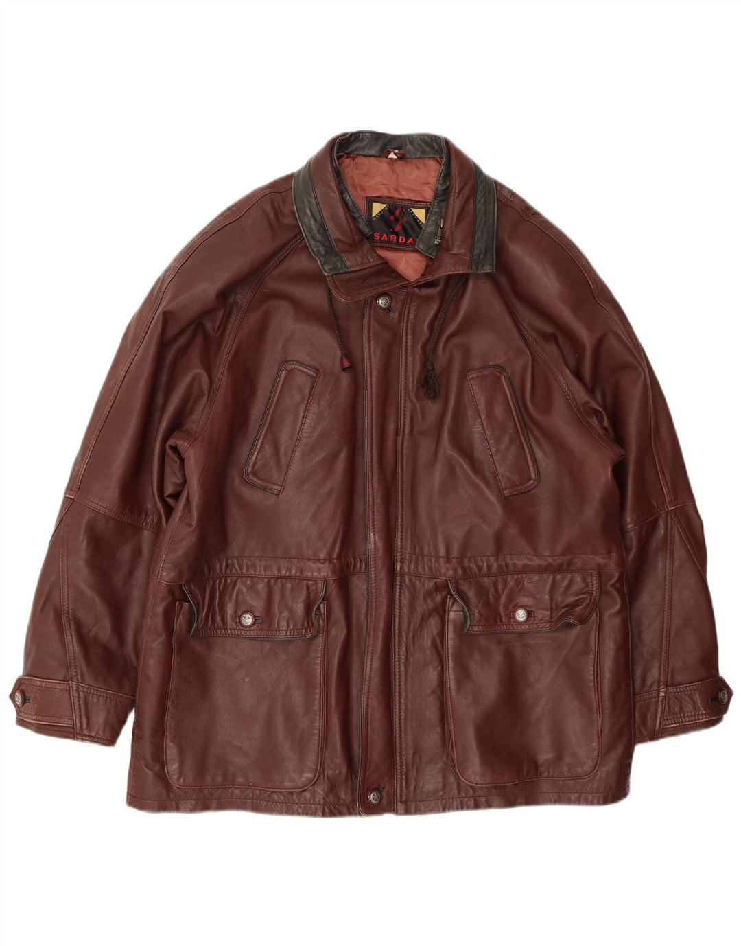 Jaqueta de couro masculina SARDAR UK 42 XL couro marrom