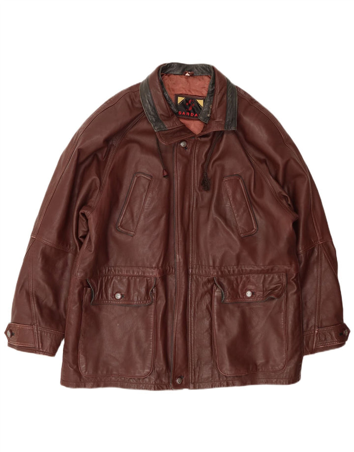 Jaqueta de couro masculina SARDAR UK 42 XL couro marrom
