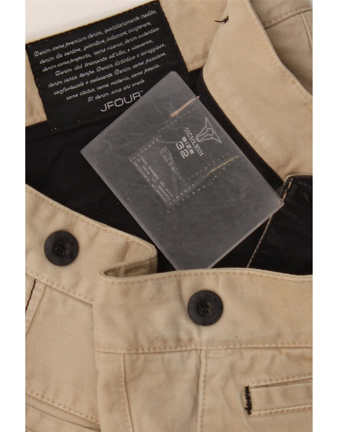 Calça Chino VINTAGE Masculina Slim W32 L33 Algodão Bege