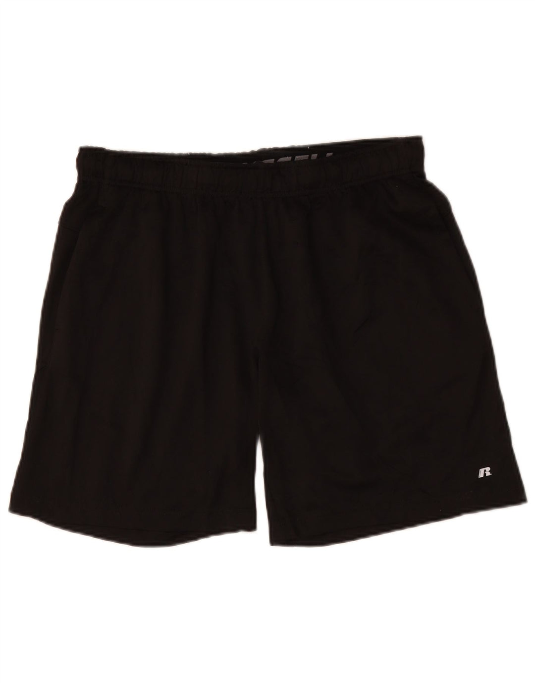 Shorts esportivos masculinos RUSSELL ATLÉTICOS grandes de poliéster preto