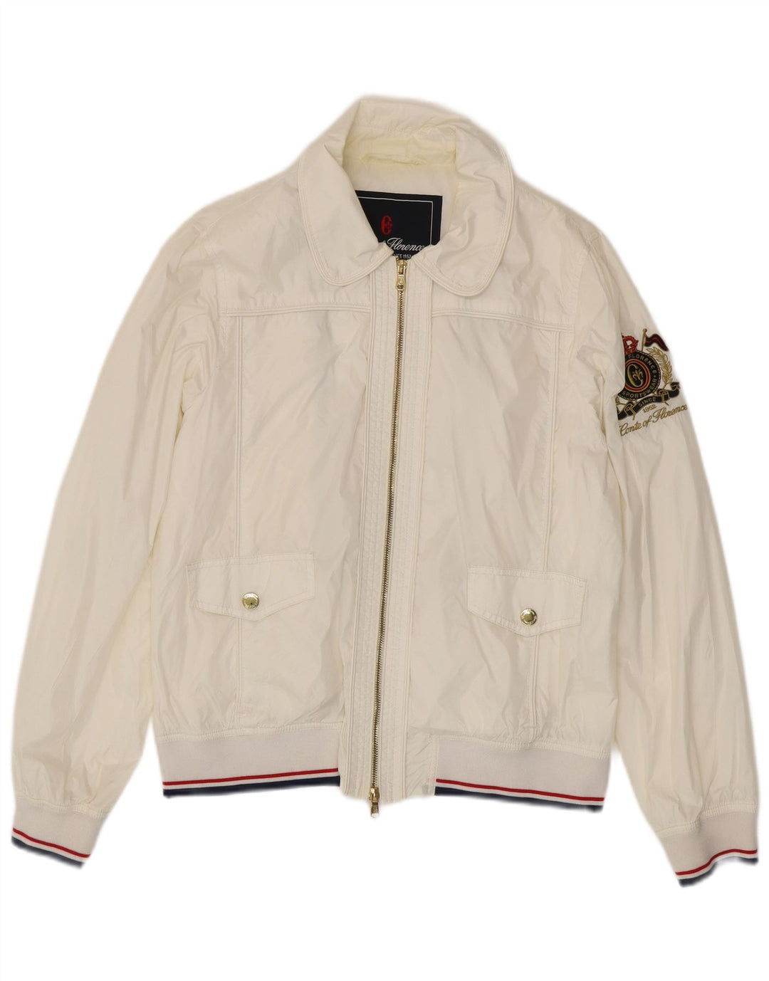 Jaqueta bomber gráfica feminina Conte of Florence IT 48 XL poliamida branca