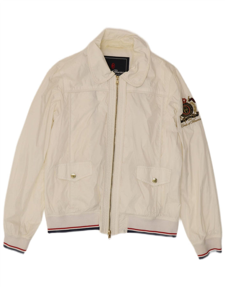 Jaqueta bomber gráfica feminina Conte of Florence IT 48 XL poliamida branca