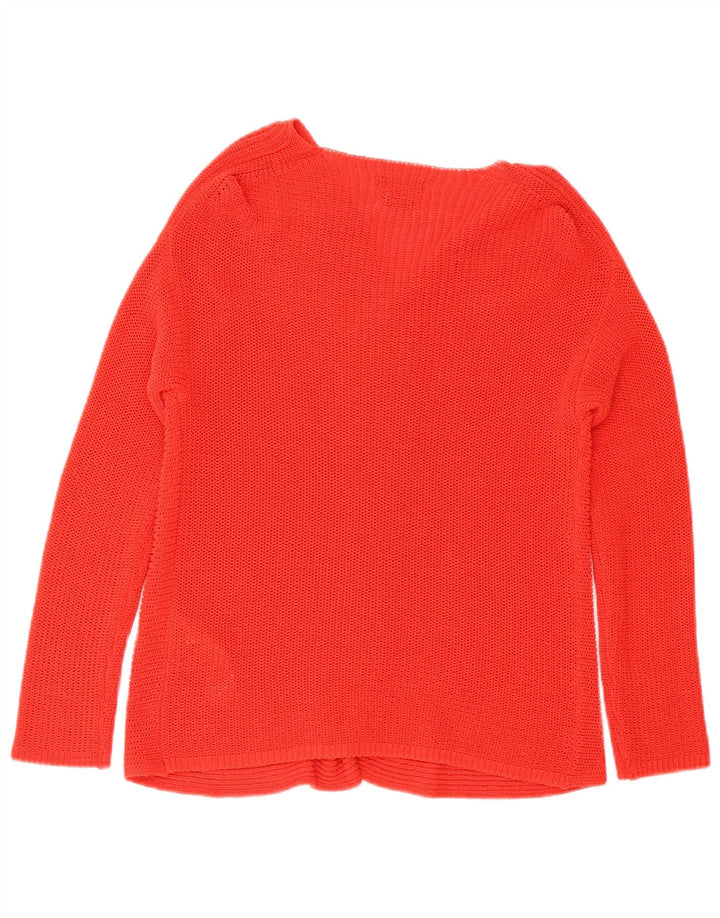 Suéter cardigan aberto feminino Massimo Dutti Reino Unido 10 pequeno algodão vermelho