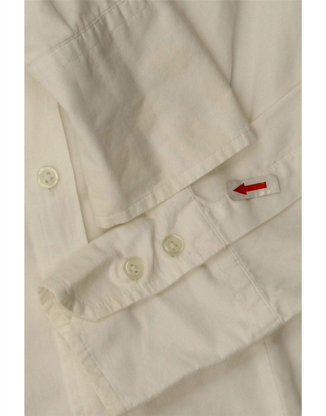 Camisa feminina Benetton UK 10 pequena algodão branco