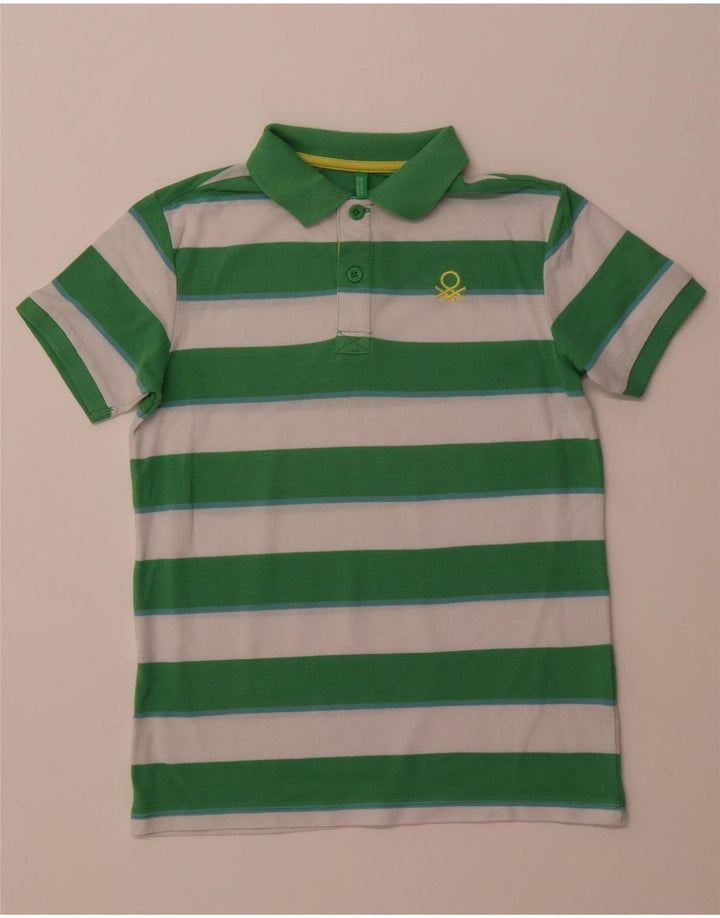 Pólo BENETTON Menino 10-11 Anos XL Verde Listrado Poliéster