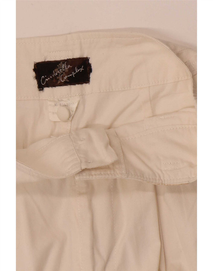 Shorts Chino feminino vintage de cintura alta médio W28 branco
