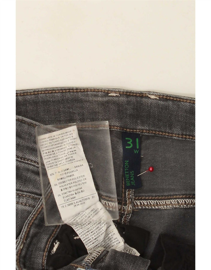 Benetton Jeans Slim Feminino W31 L31 Cinza Algodão