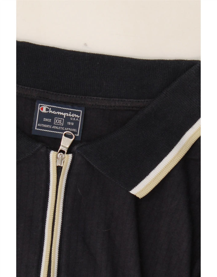 CHAMPION Mens Polo Shirt 2XL Navy Blue Cotton Vintage Champion and Second-Hand Champion from Messina Hembry 