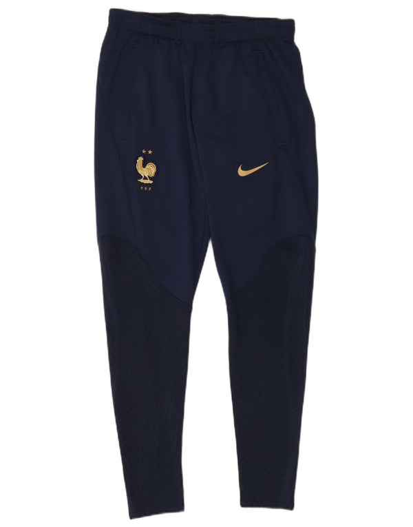 Nike Masculino França National Rugby Slim Fit Calça de treino pequena azul marinho