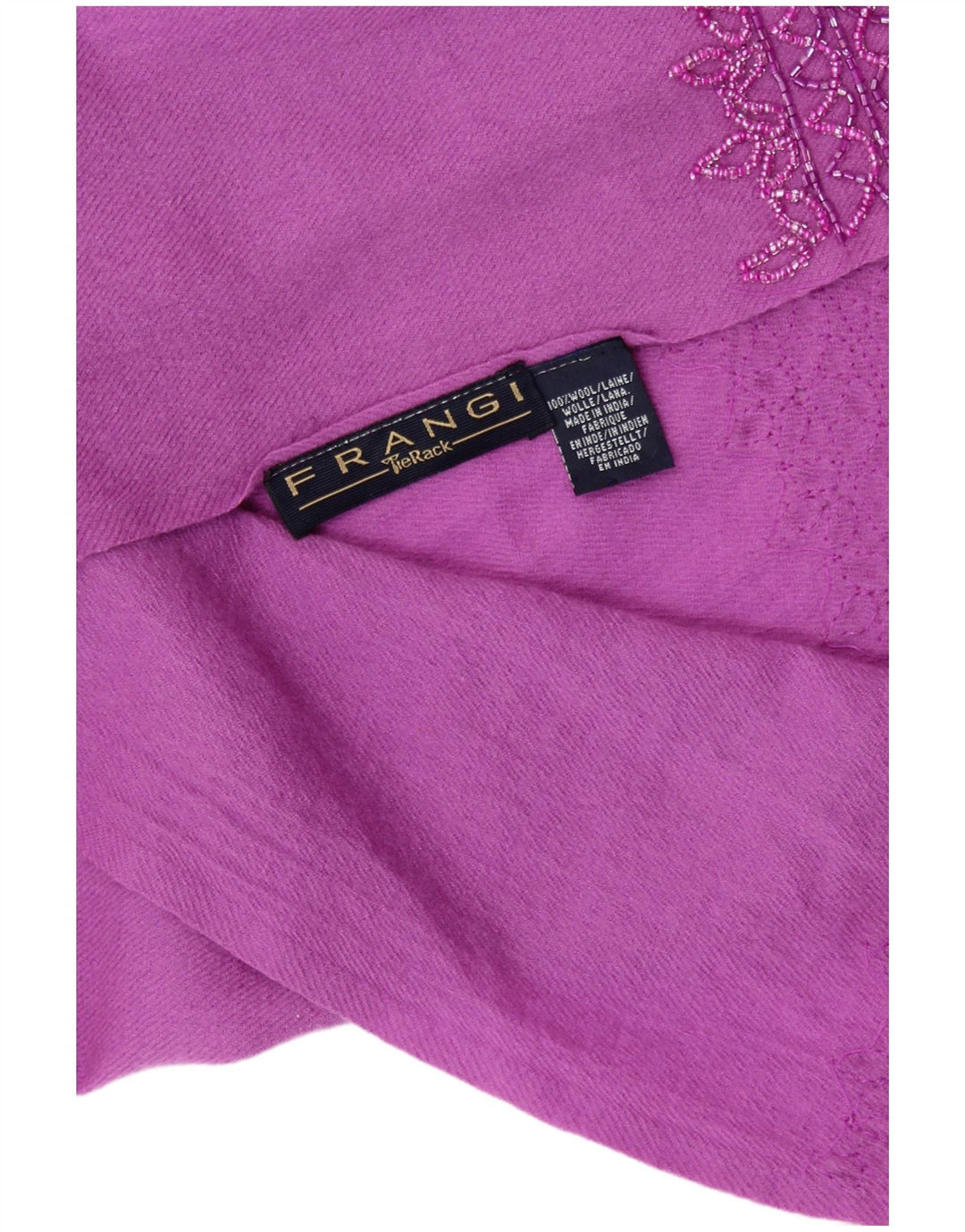 FRANGI Womens Pashmina Shawl One Size Purple Wool