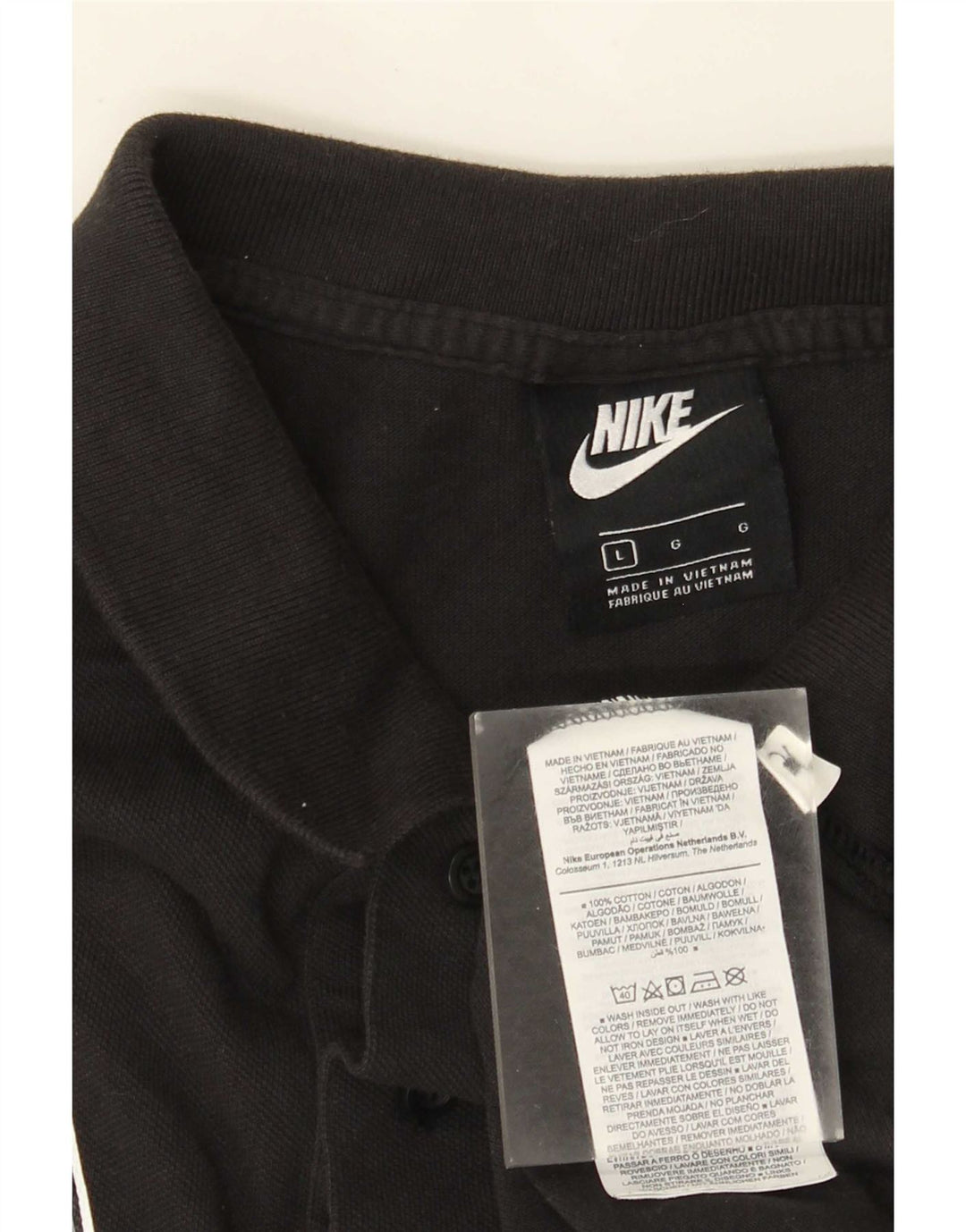 Camisa polo masculina Nike grande algodão preto
