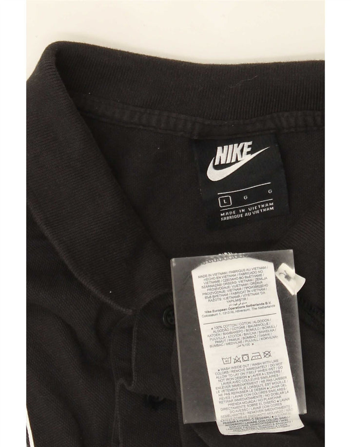 Camisa polo masculina Nike grande algodão preto