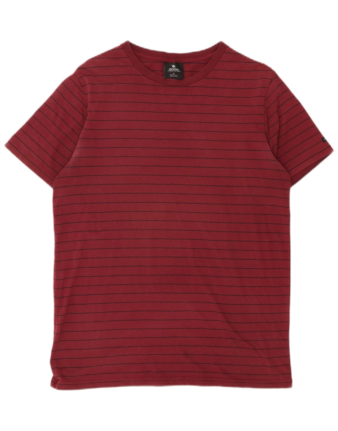 Rip Curl Camiseta Masculina Top Médio Listrado Borgonha