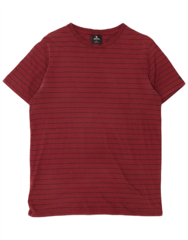 Rip Curl Camiseta Masculina Top Médio Listrado Borgonha