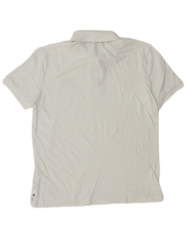 Polo geográfico masculino NAPAPIJRI pequeno algodão branco