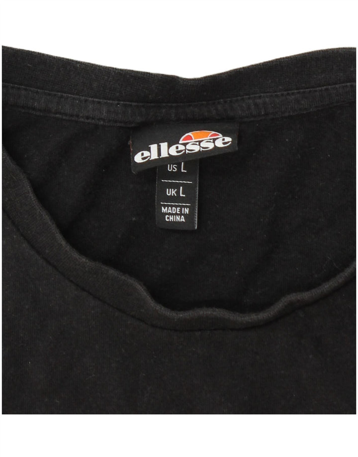 Camiseta masculina gráfica ELLESSE grande preta