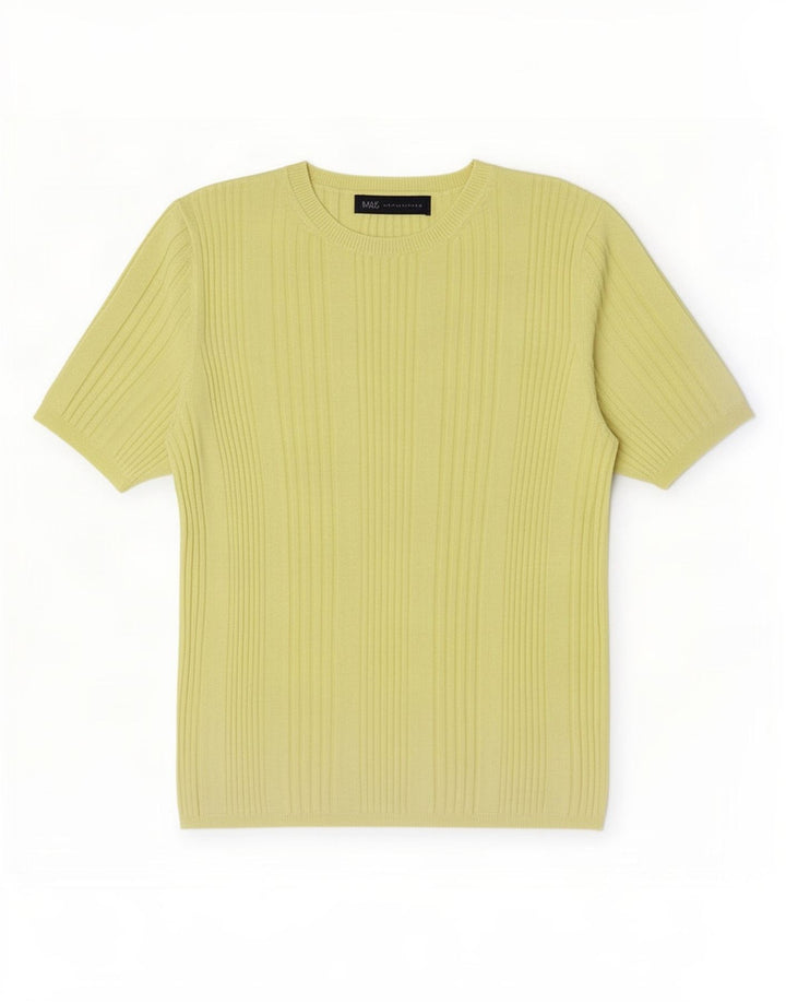 Suéter feminino Marks & Spencer com gola canoa Reino Unido 12 médio amarelo