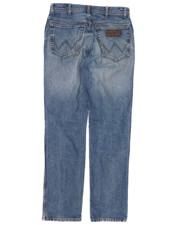 Wrangler Masculino Texas Stretch Straight Jeans W32 L34 Azul Algodão