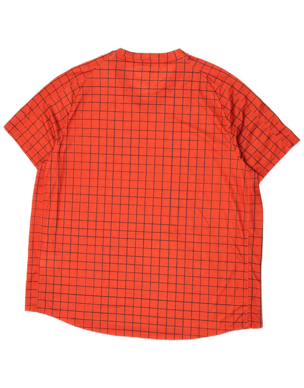 Camiseta masculina Nike Dri Fit Top 2XL poliéster xadrez laranja