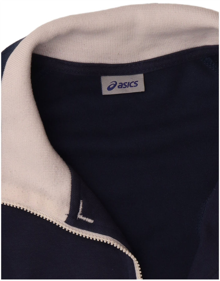 ASICS Mens Treino Top Jacket 2XL Azul Marinho Colourblock Algodão