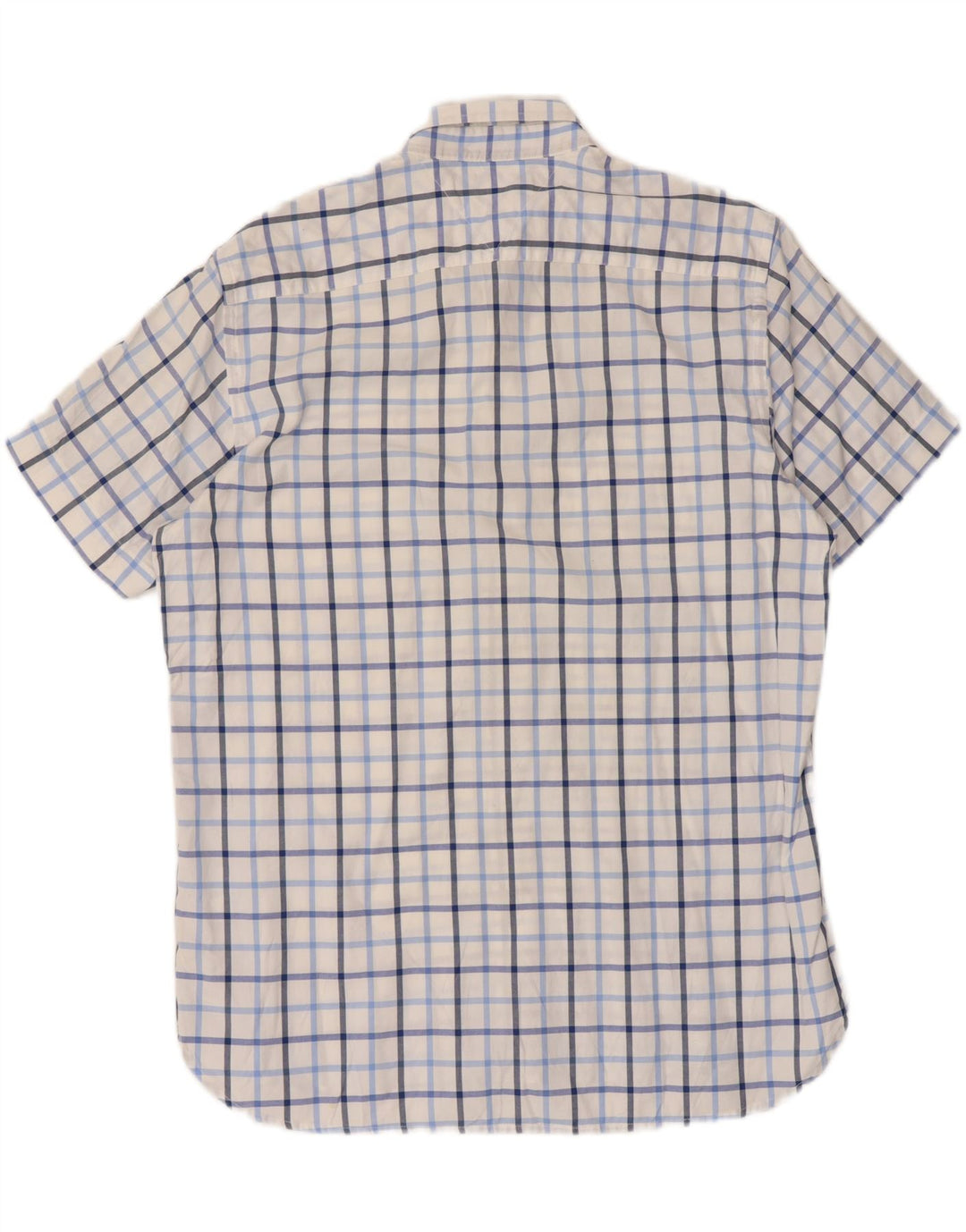 Camisa masculina de manga curta Tommy Hilfiger grande algodão xadrez branco