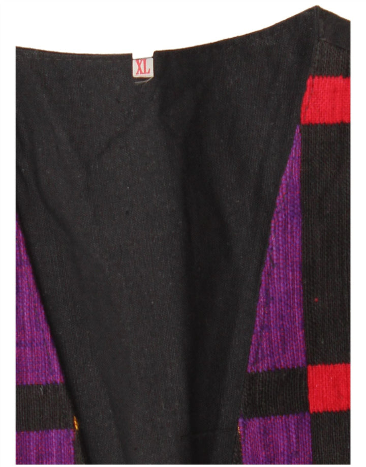 Colete feminino vintage UK 18 XL xadrez multicolorido