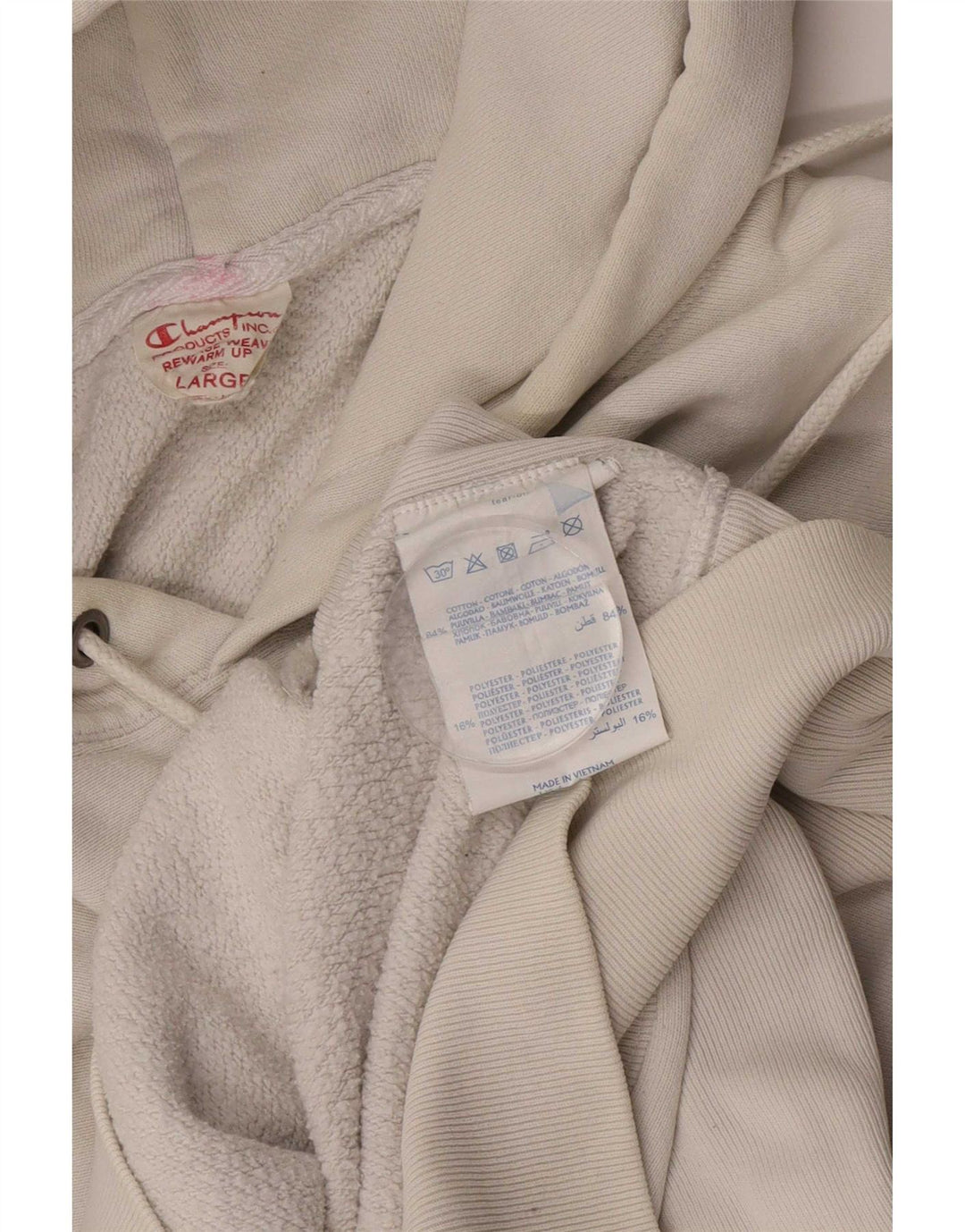 Jumper masculino Champion Reverse Weave com capuz grande algodão branco