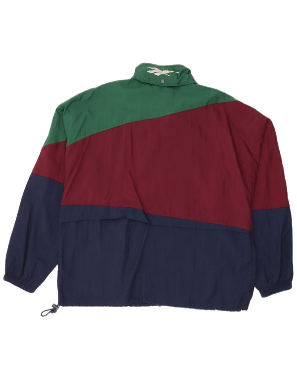 Reebok Mens Tracksuit Top Jacket UK 40 Grande bloco colorido multicolorido