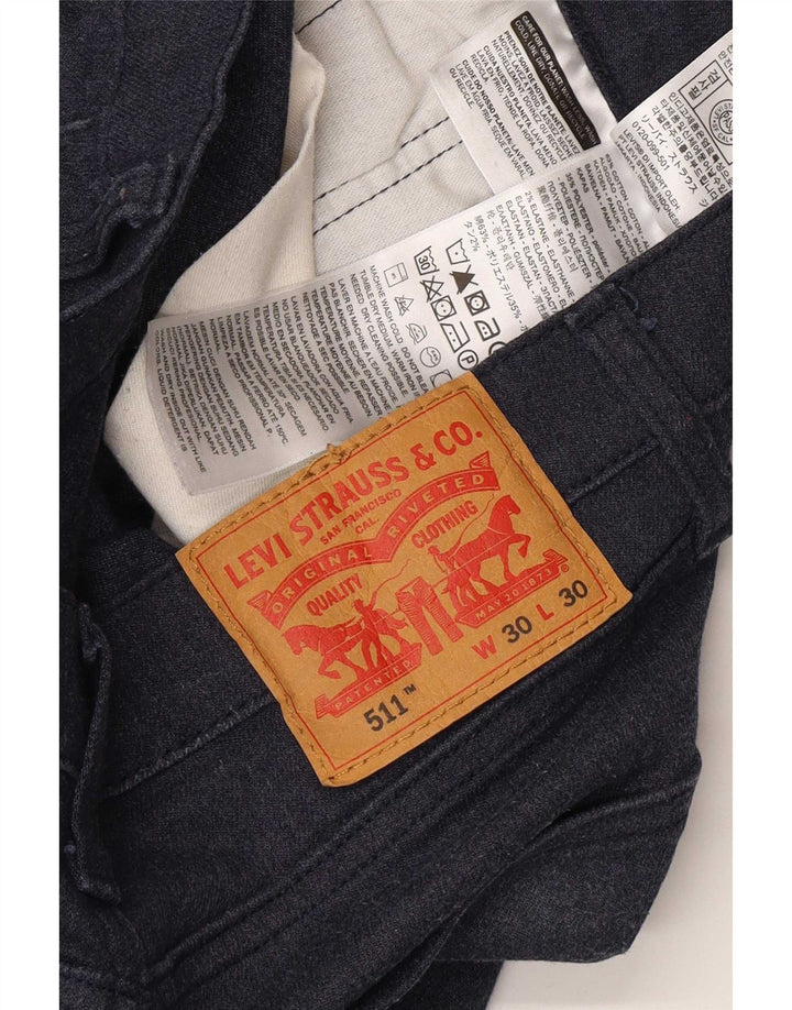 Calça jeans feminina Levi's 511 Slim W30 L30 azul marinho algodão