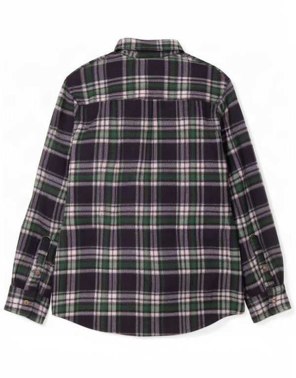 Camisa masculina vintage de lã XL poliéster xadrez azul marinho