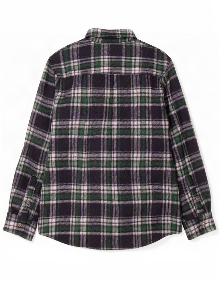 Camisa masculina vintage de lã XL poliéster xadrez azul marinho