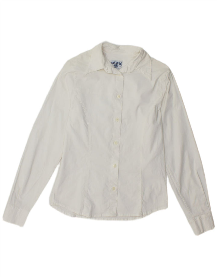 Camisa feminina REPLAY UK 12 algodão branco médio
