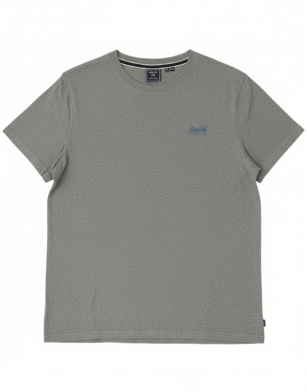 Camiseta masculina Superdry Top 3XL algodão manchado cinza