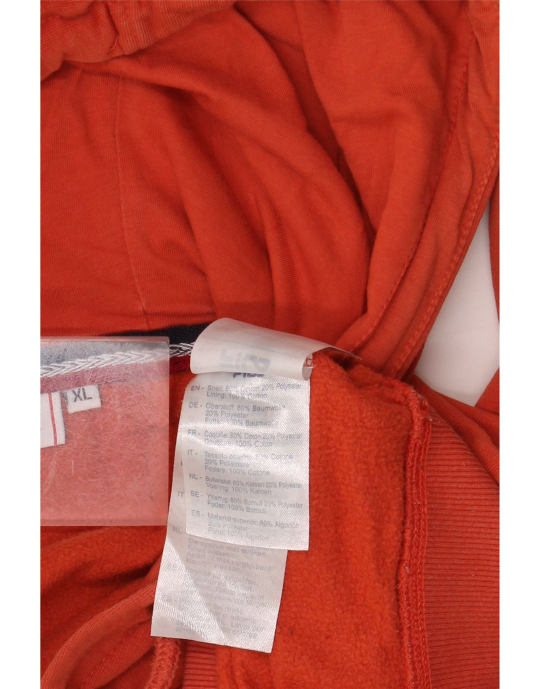 FILA Mens Graphic Hoodie Jumper XL Laranja Algodão