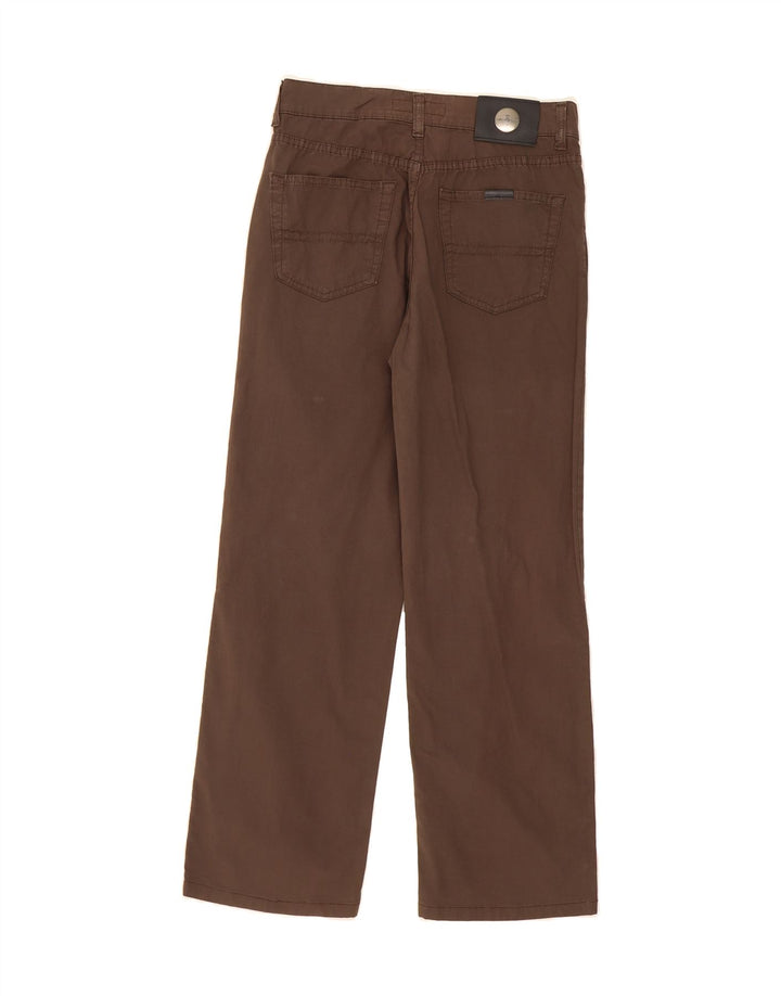 TRUSSARDI Mens Straight Casual Trousers W33 L29 Brown Cotton Vintage Trussardi and Second-Hand Trussardi from Messina Hembry 