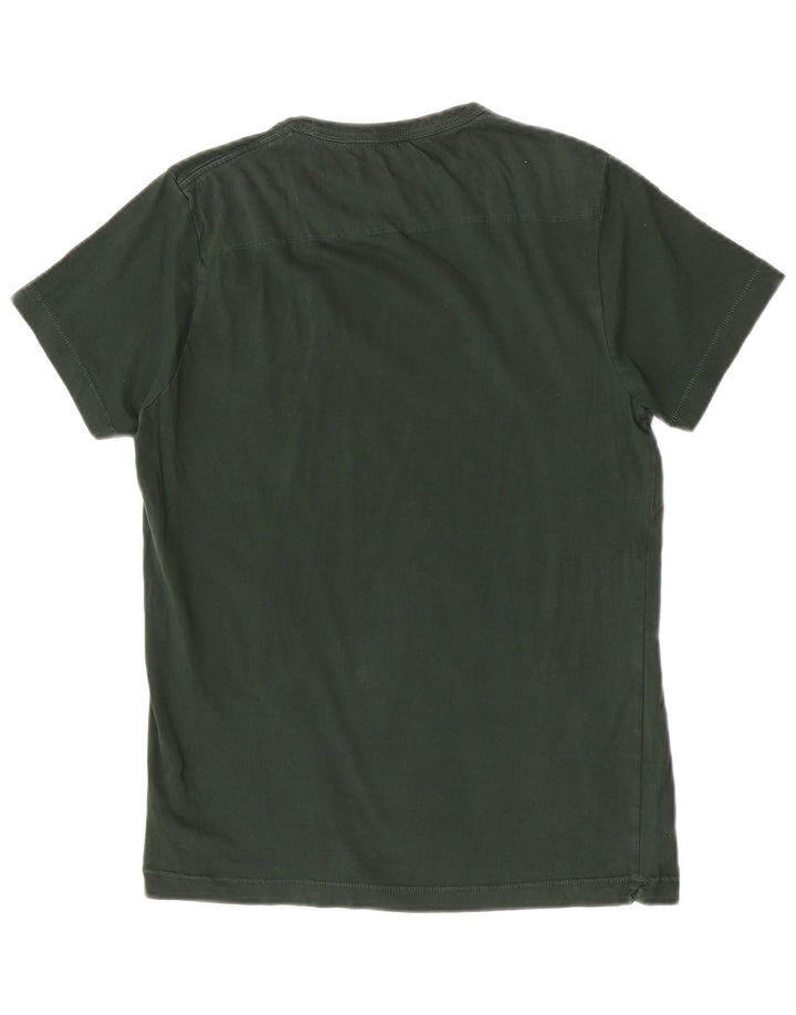 Camiseta feminina French Connection Top UK 12 algodão verde médio