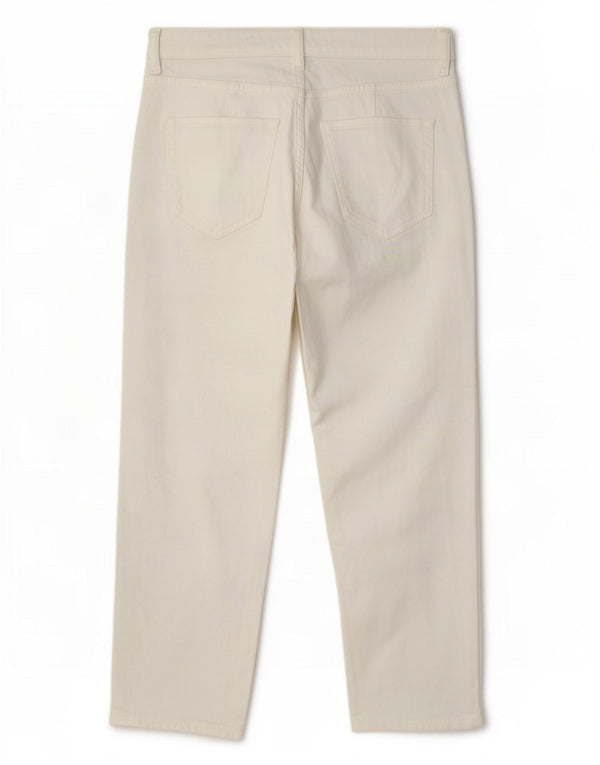 Calça Jeans Marks & Spencer Feminina Crop Tapered UK 12 Médio W30 L25 Algodão Branco
