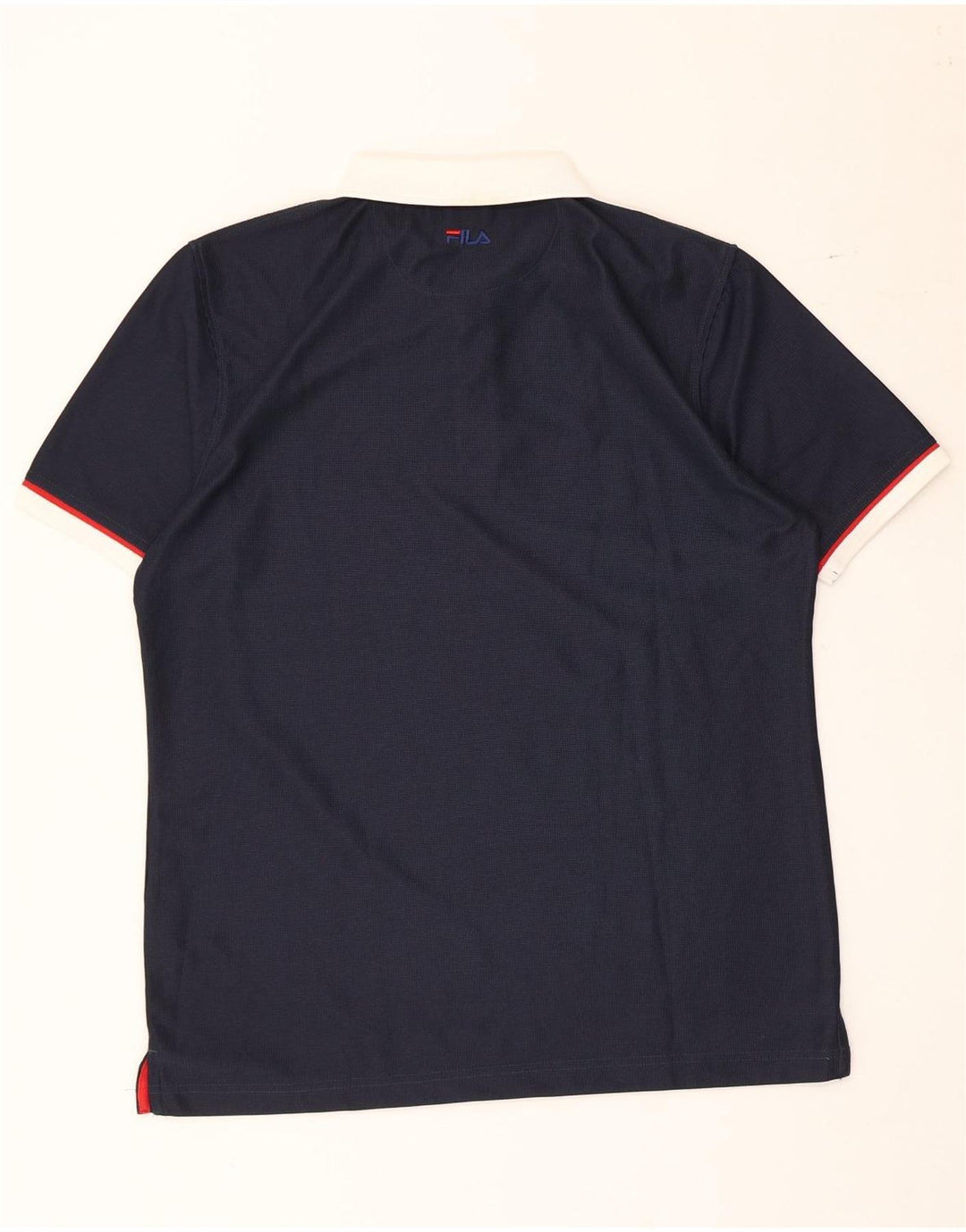 Camisa polo masculina Fila grande poliéster colorblock azul marinho