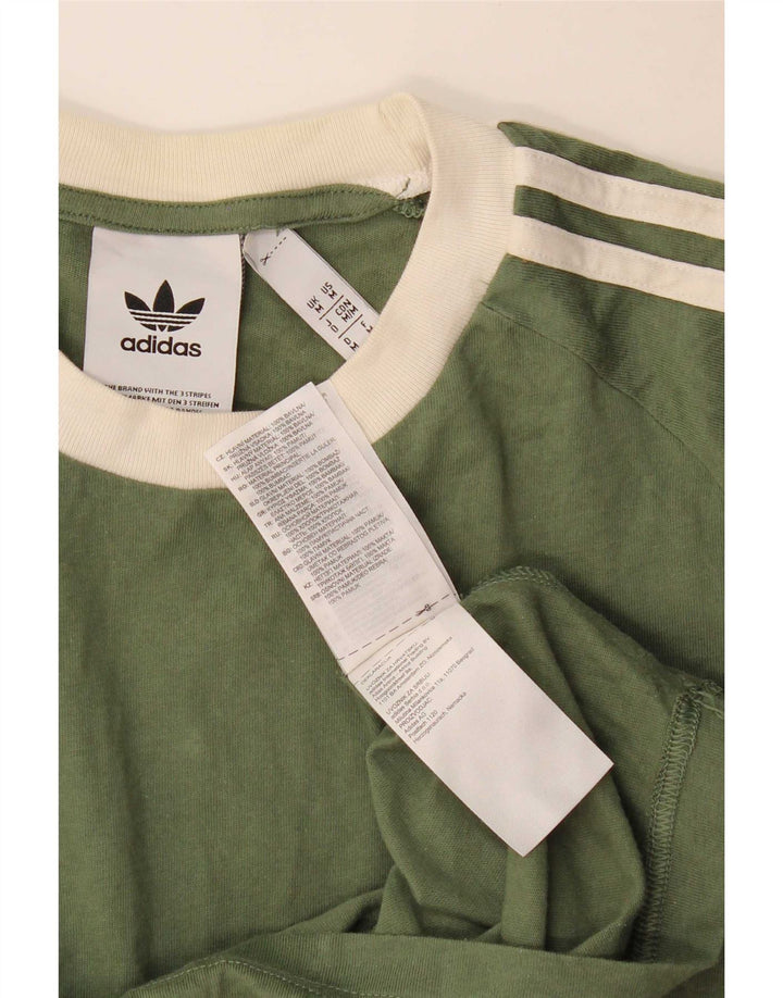 Camiseta masculina Adidas Top médio verde colorblock algodão