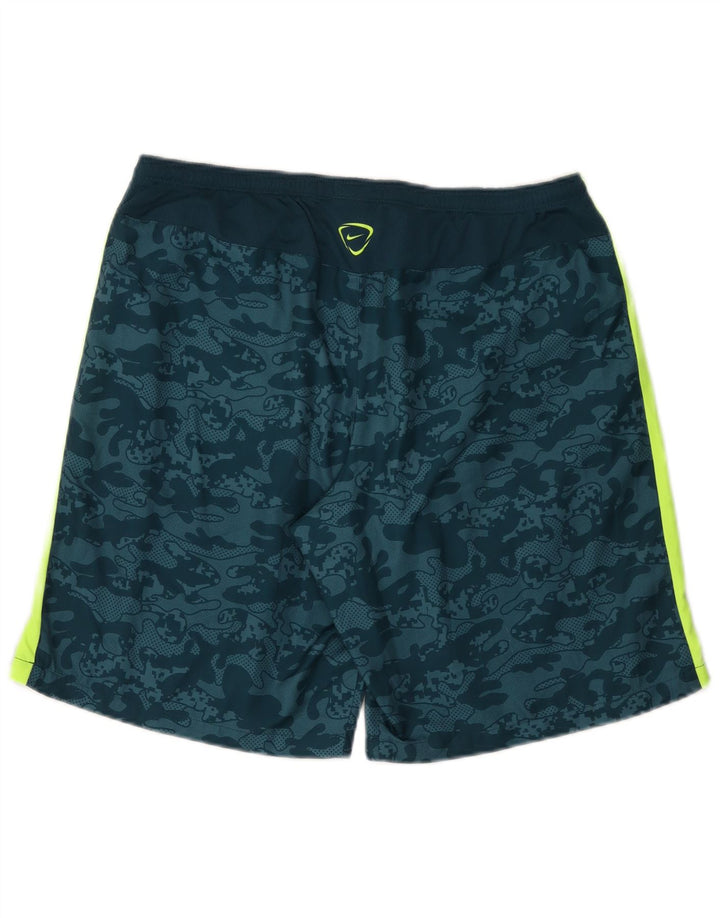 Shorts esportivos masculinos Nike Dri Fit grande poliéster camuflado azul