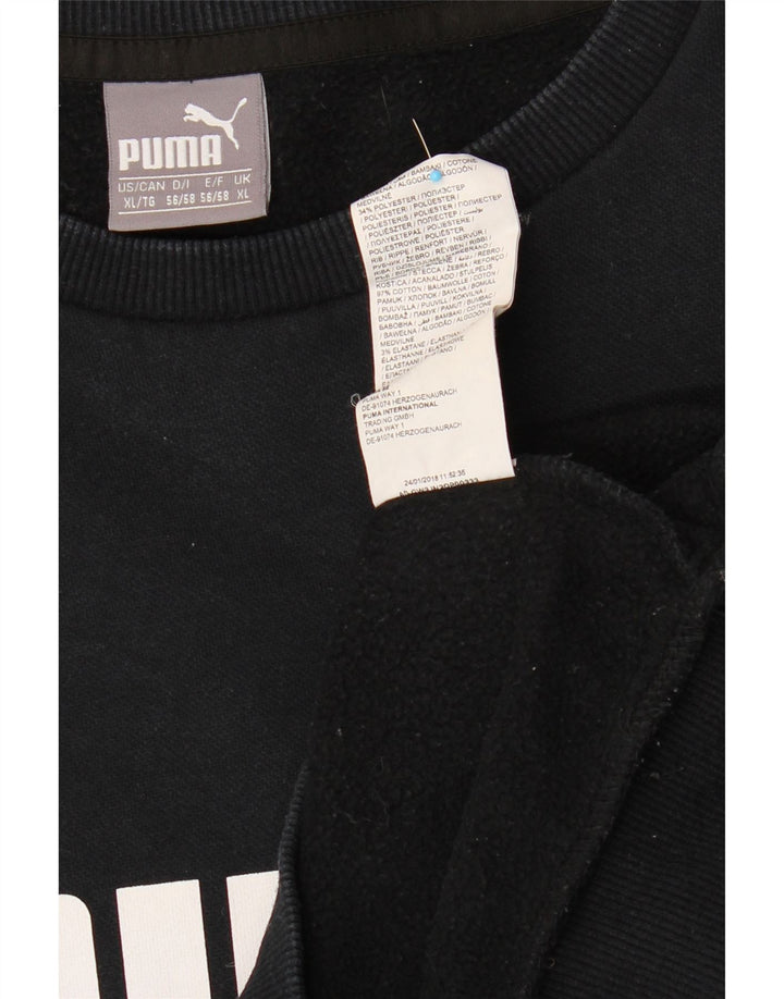 PUMA Mens Graphic Sweatshirt Jumper XL Black Cotton Vintage Puma and Second-Hand Puma from Messina Hembry 