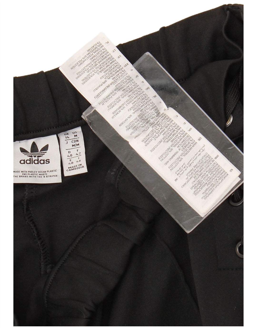 Calça de treino feminina Adidas UK 14 médio preto algodão